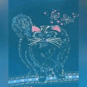 VTG women’s cat t-shirt light blue size XL brand is LEXINGTON